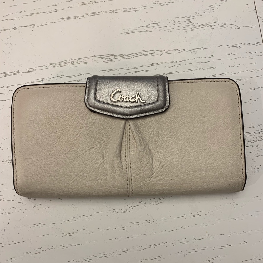Coach two tone leather wallet